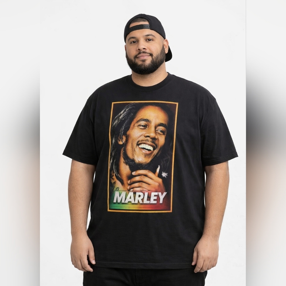 Bob Marley Legend Graphic Tee Black Short Sleeve Shirt XL